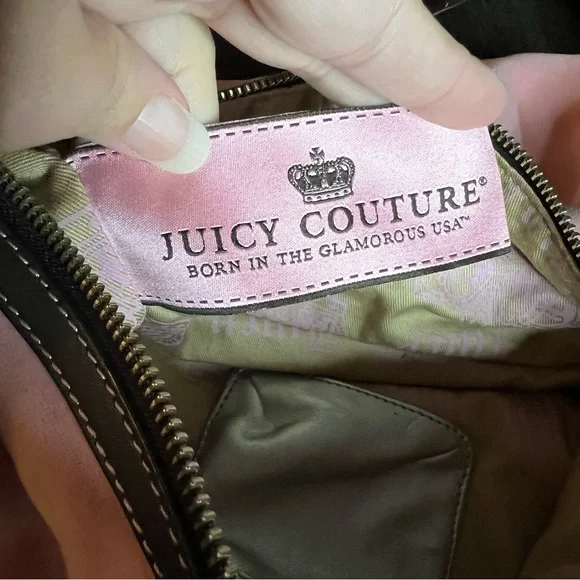 Vintage Y2K Juicy Couture Baby Pink Velour Crown Hobo Shoulder Bag - Picture 13 of 16